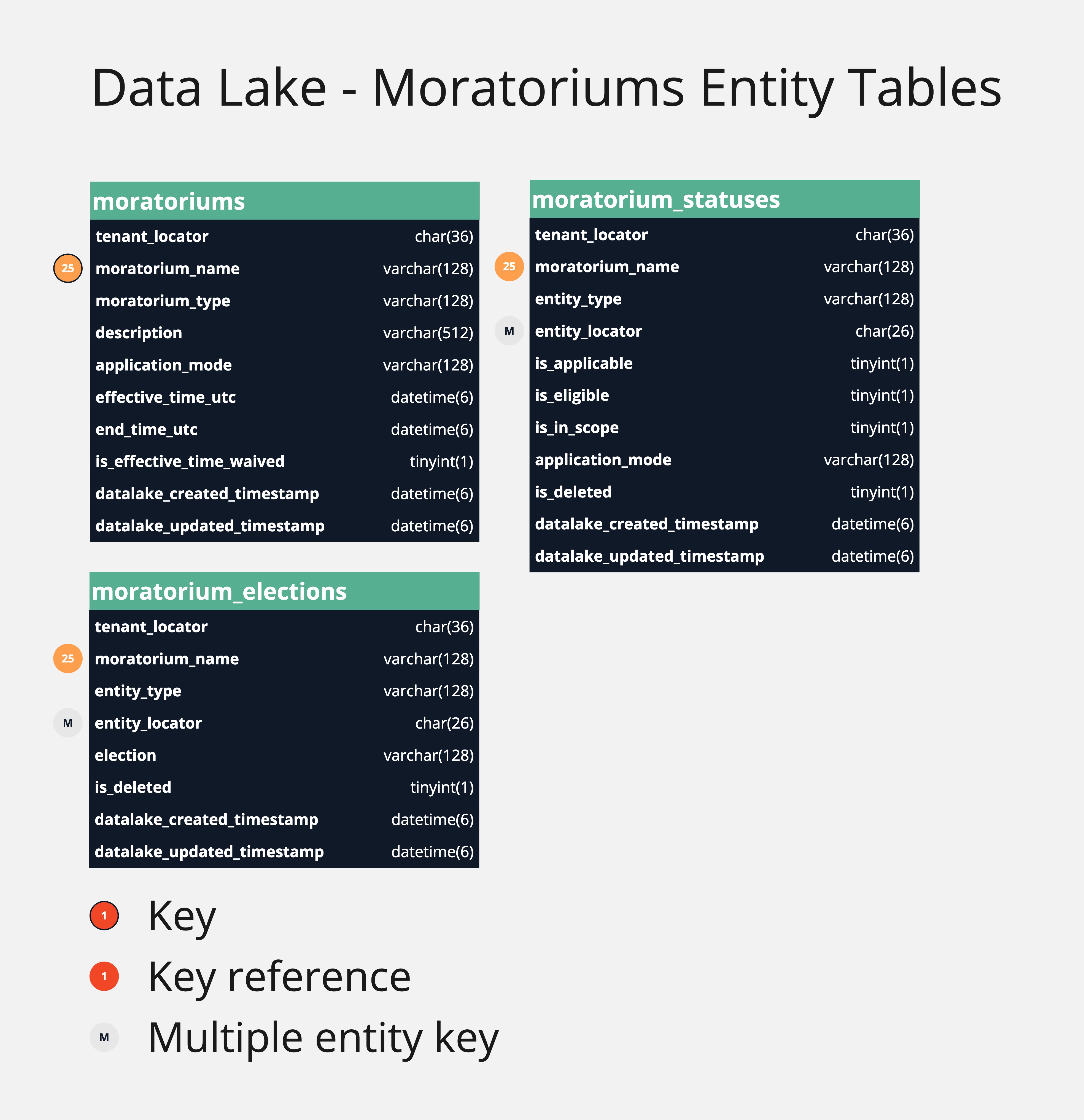Data Lake Moratorium Entity Tables